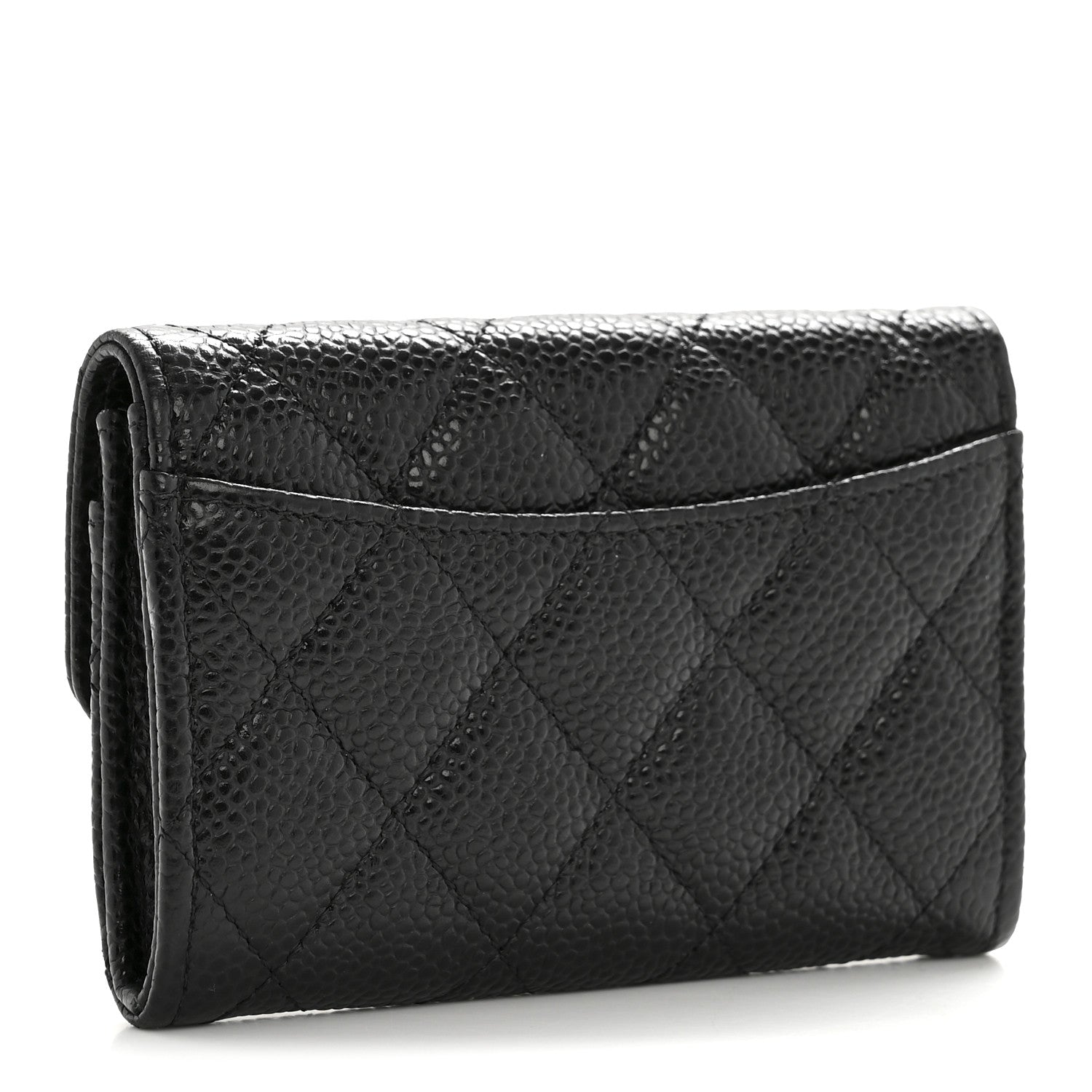 Chanel Caviar Quilted Flap Card Holder Wallet Black 3 of 11