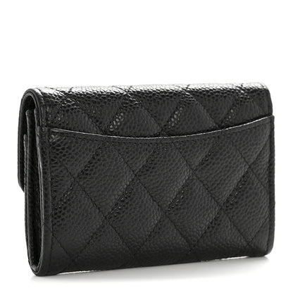 Chanel Caviar Quilted Flap Card Holder Wallet Black 3 of 11