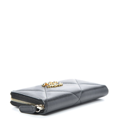 Chanel Lambskin Quilted 19 Zipped Wallet Black 3 of 11