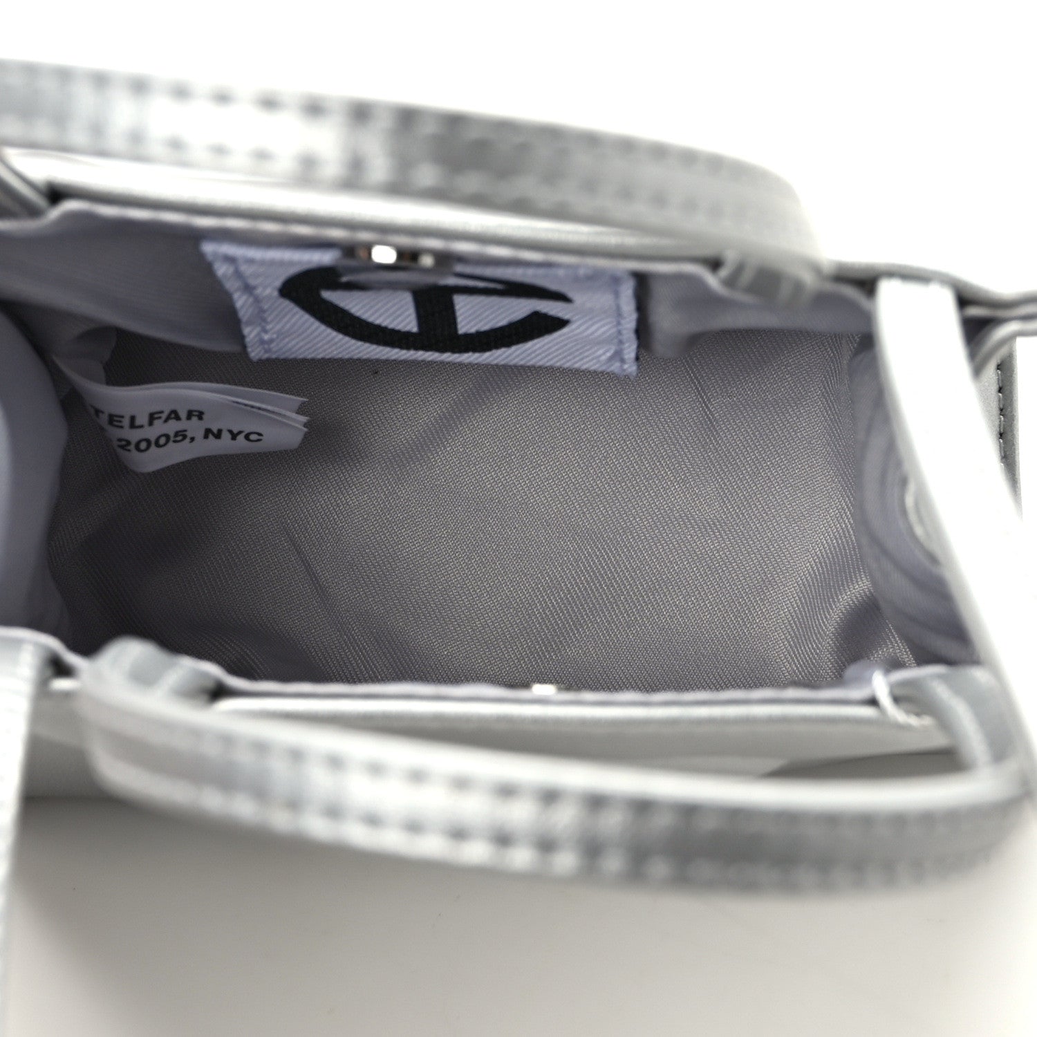 Telfar Metallic Vegan Leather Small Shopping Bag Silver 5 of 12