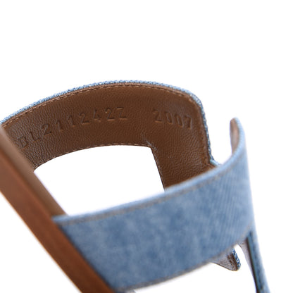 Hermes Denim Canvas Oran Sandals 36 Bleu Clair 8 of 9