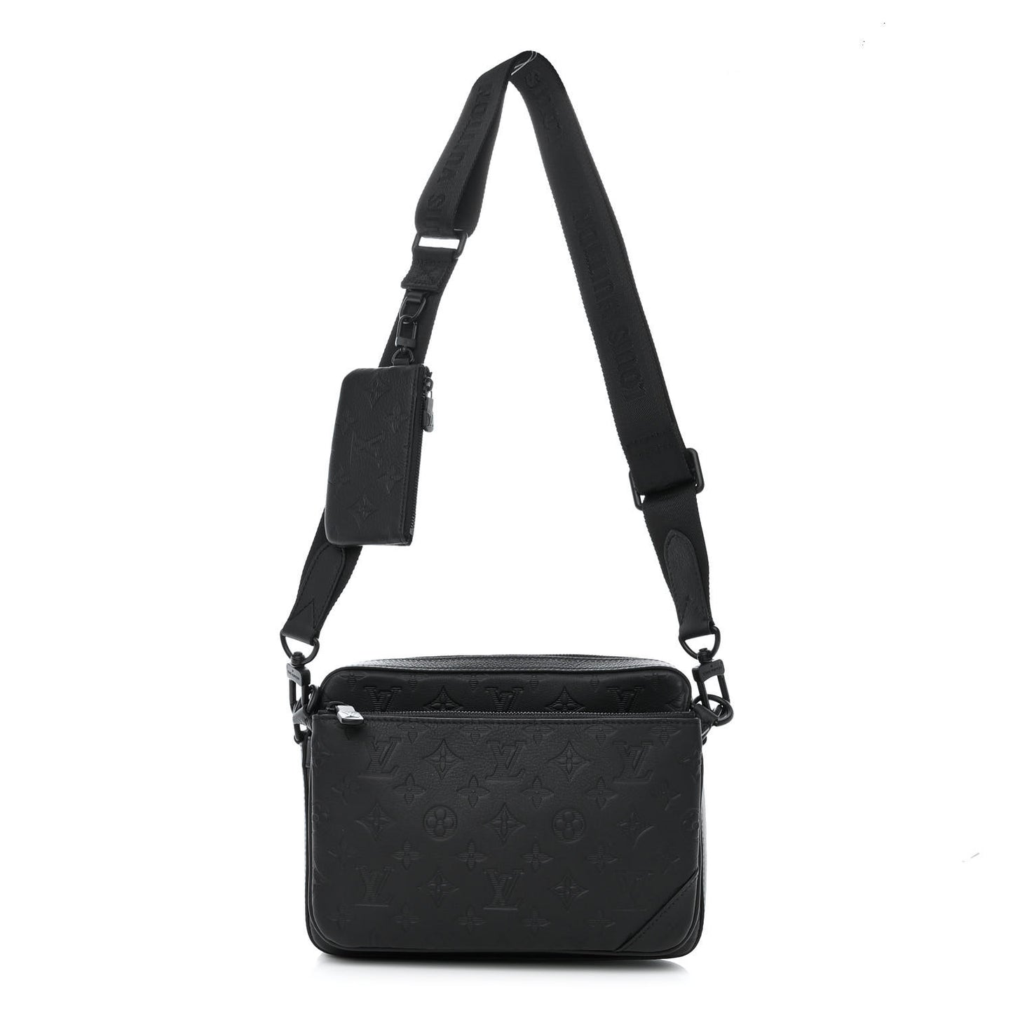 Calfskin Monogram Shadow Trio Messenger Black