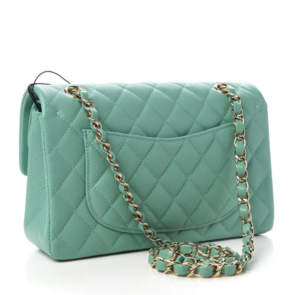 Chanel Caviar Quilted Small Double Flap Light Green 3 of 11