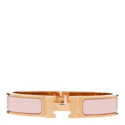 Hermes Enamel Narrow Clic Clac H Bracelet PM Rose Candeur 1 of 4