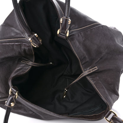 Gucci Calfskin Large D Gold Ring Shoulder Bag Chocolate 5 of 13