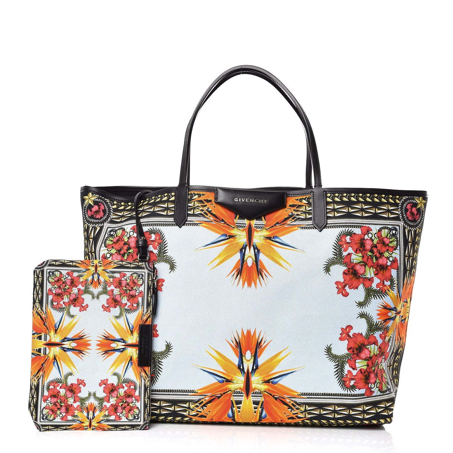 Canvas Birds Of Paradise Print Large Antigona Tote Multicolor