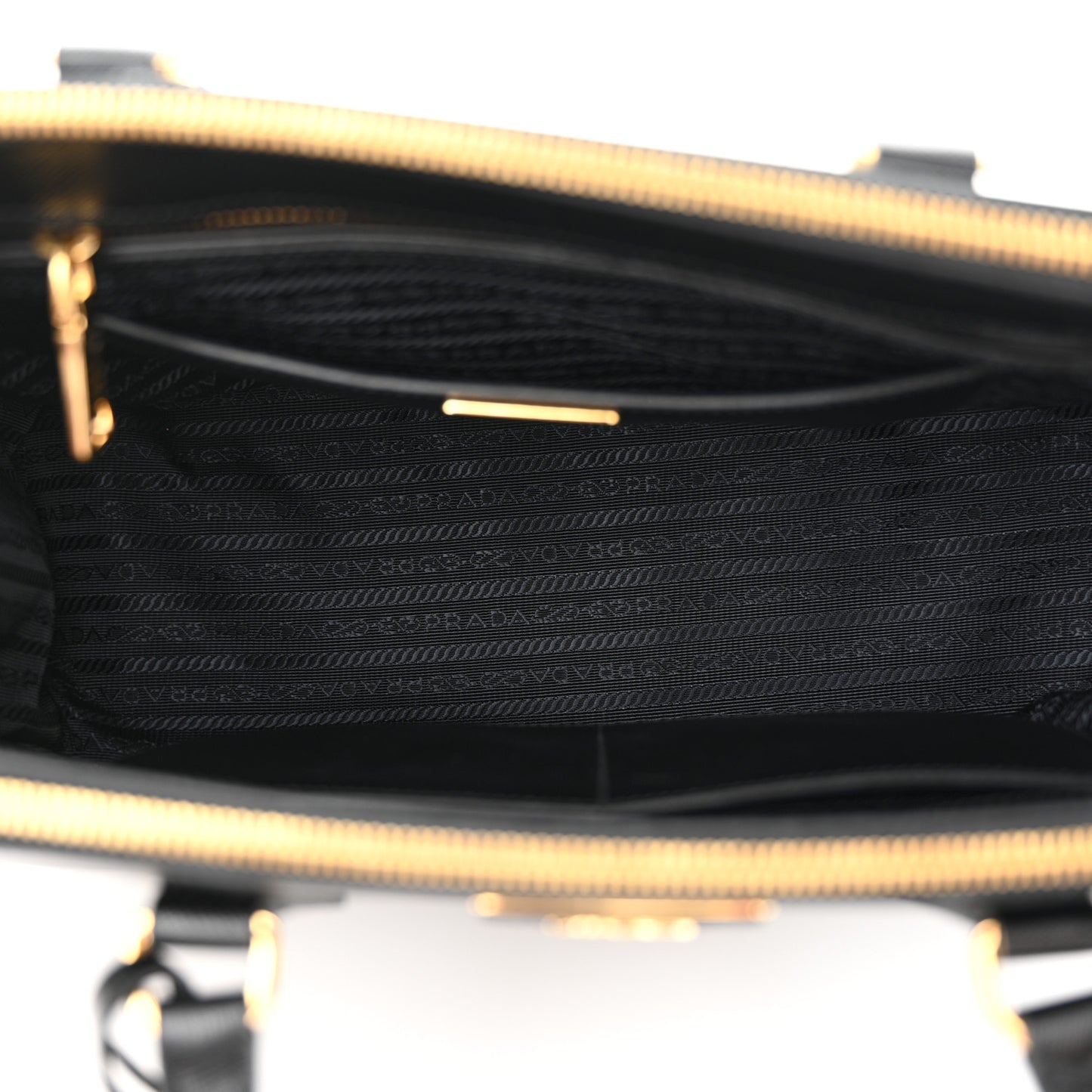 Saffiano Lux Large Galleria Double Zip Tote Black