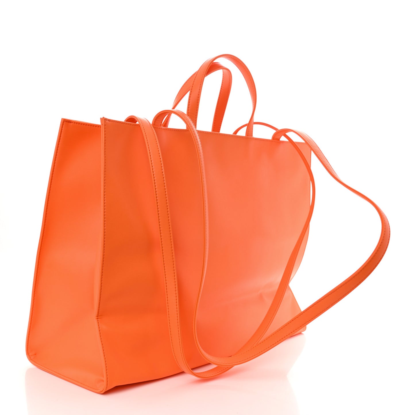 Vegan Leather Large Shopping Bag Orange