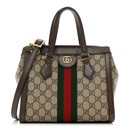 Gucci GG Supreme Monogram Small Ophidia Tote Bag Brown 1 of 12
