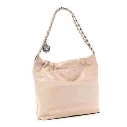 Chanel Shiny Calfskin Quilted Small Chanel 22 Ecru 4 of 11