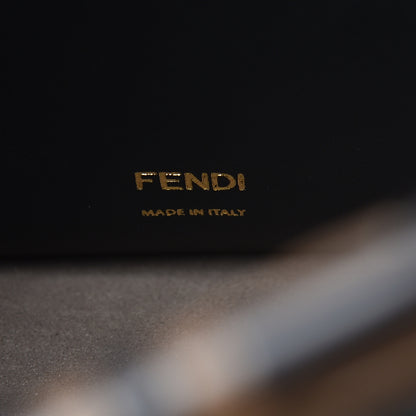 Fendi Vitello Grace Bi-Color FF 1974 Embossed Flip Tote Black Maya 8 of 11