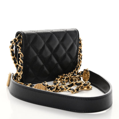 Chanel Caviar Quilted Twist Your Buttons Coin Purse With Chain Black 3 of 11