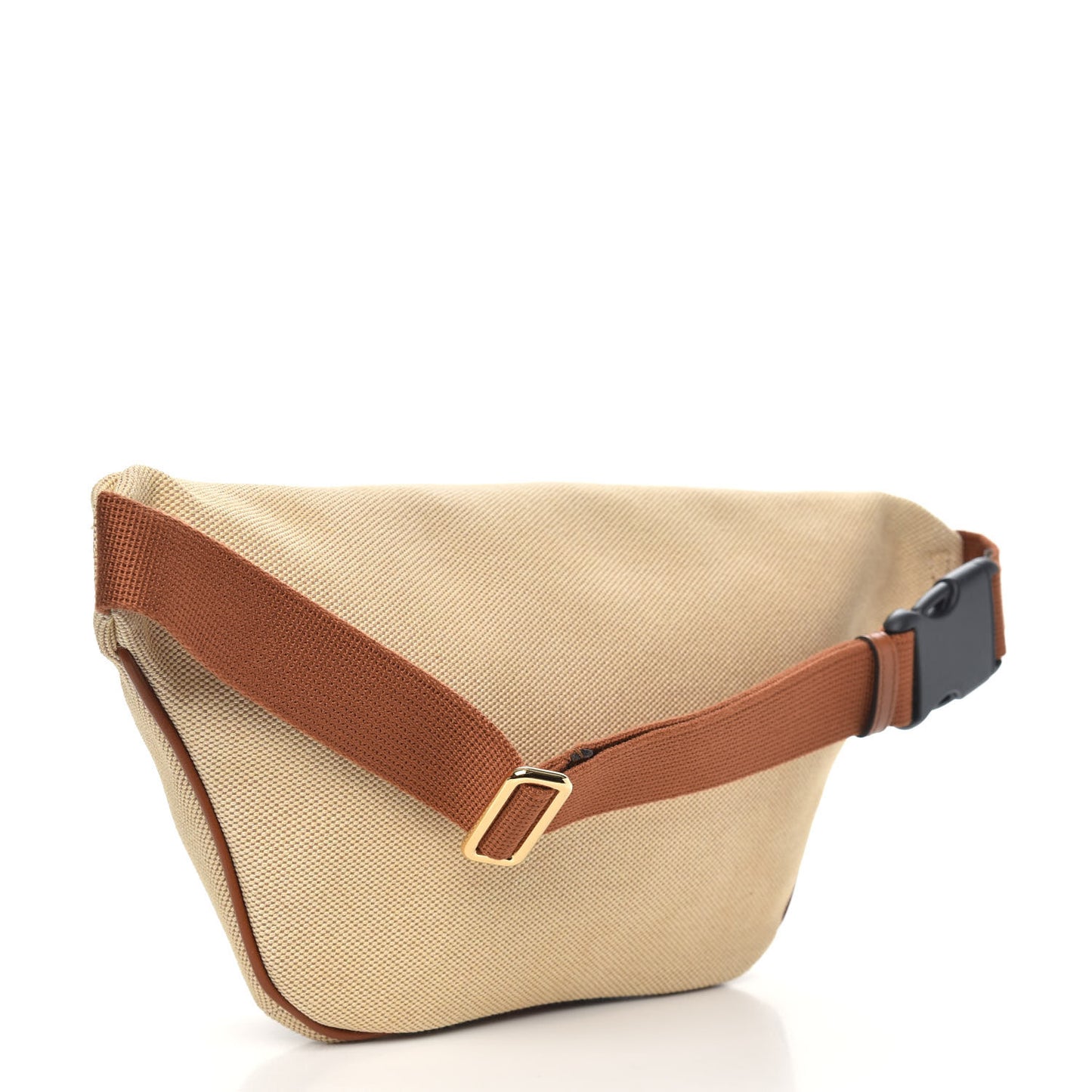 Vintage Canvas Web Belt Bag Sand Cuir