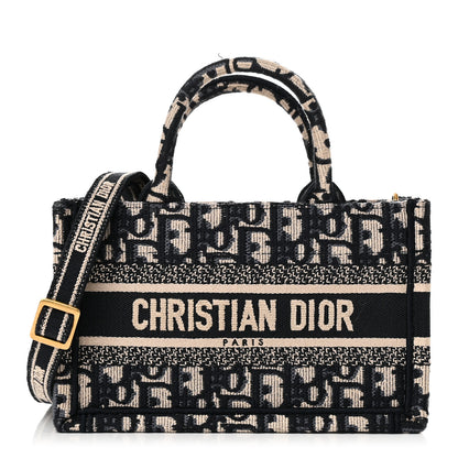 Christian Dior Oblique Mini Book Tote With Strap Blue Multicolor 1 of 12