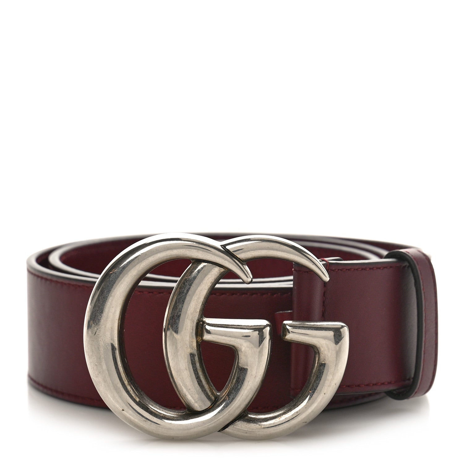 Gucci Moon Calfskin Nickel Double G 40mm Belt 90 36 Strong Red 1 of 3