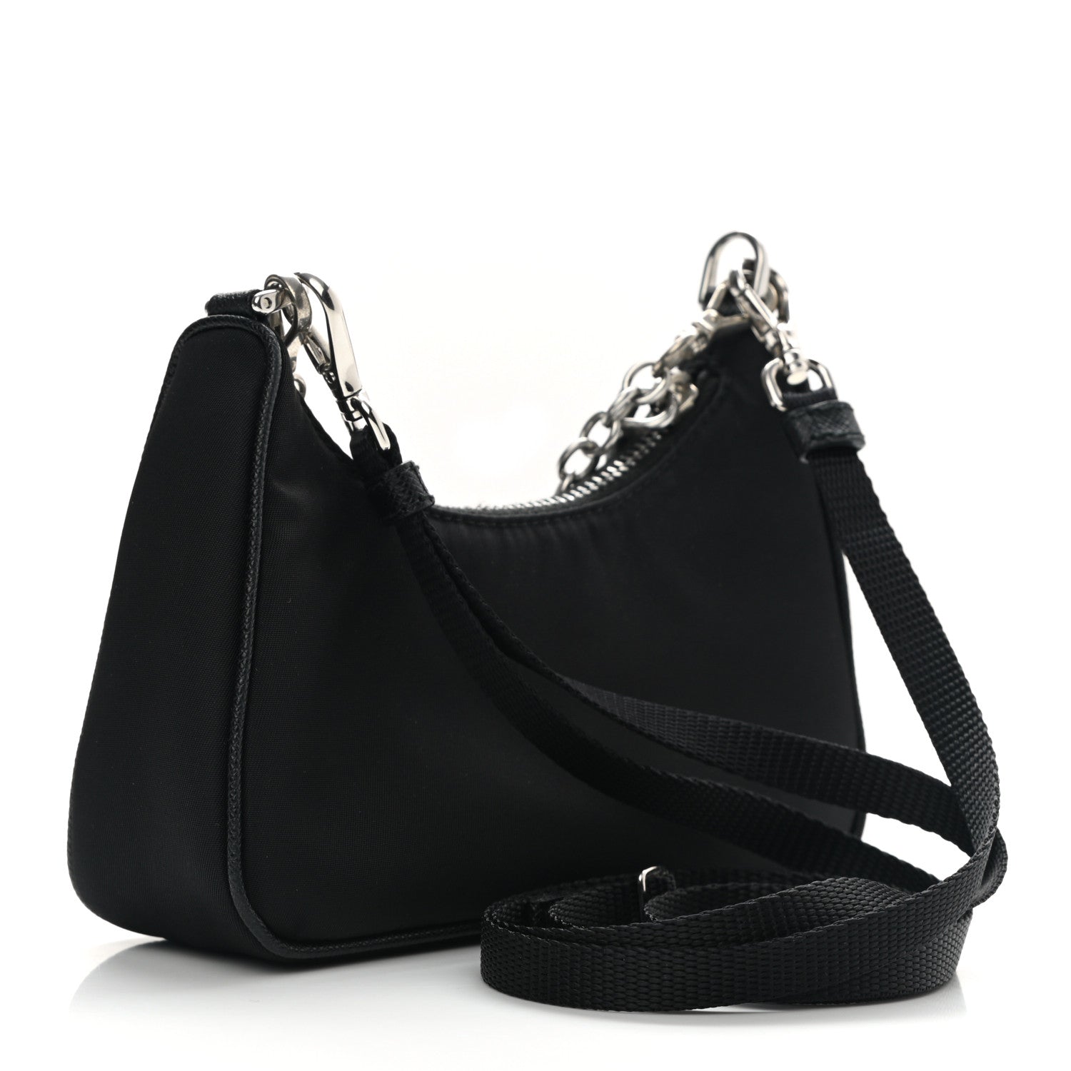 Prada Tessuto Nylon Mini Re-Edition 2000 Shoulder Bag Black 2 of 9