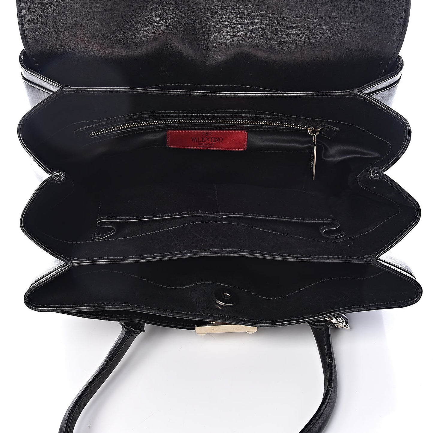 Vitello Rockstud Accordion Satchel Black