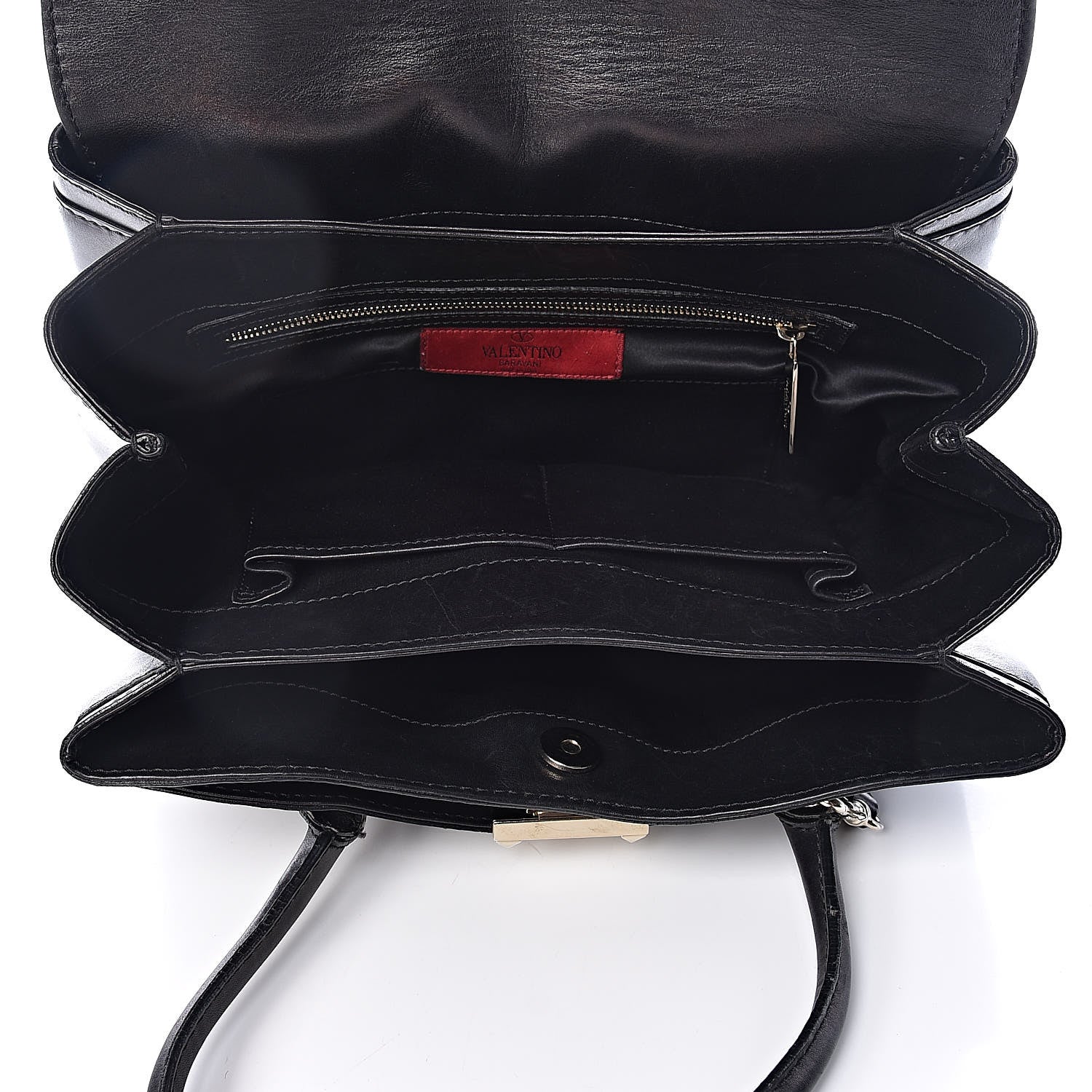 Valentino Garavani Vitello Rockstud Accordion Satchel Black 6 of 22