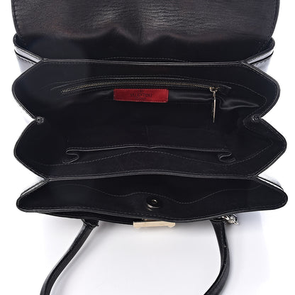 Valentino Garavani Vitello Rockstud Accordion Satchel Black 6 of 22