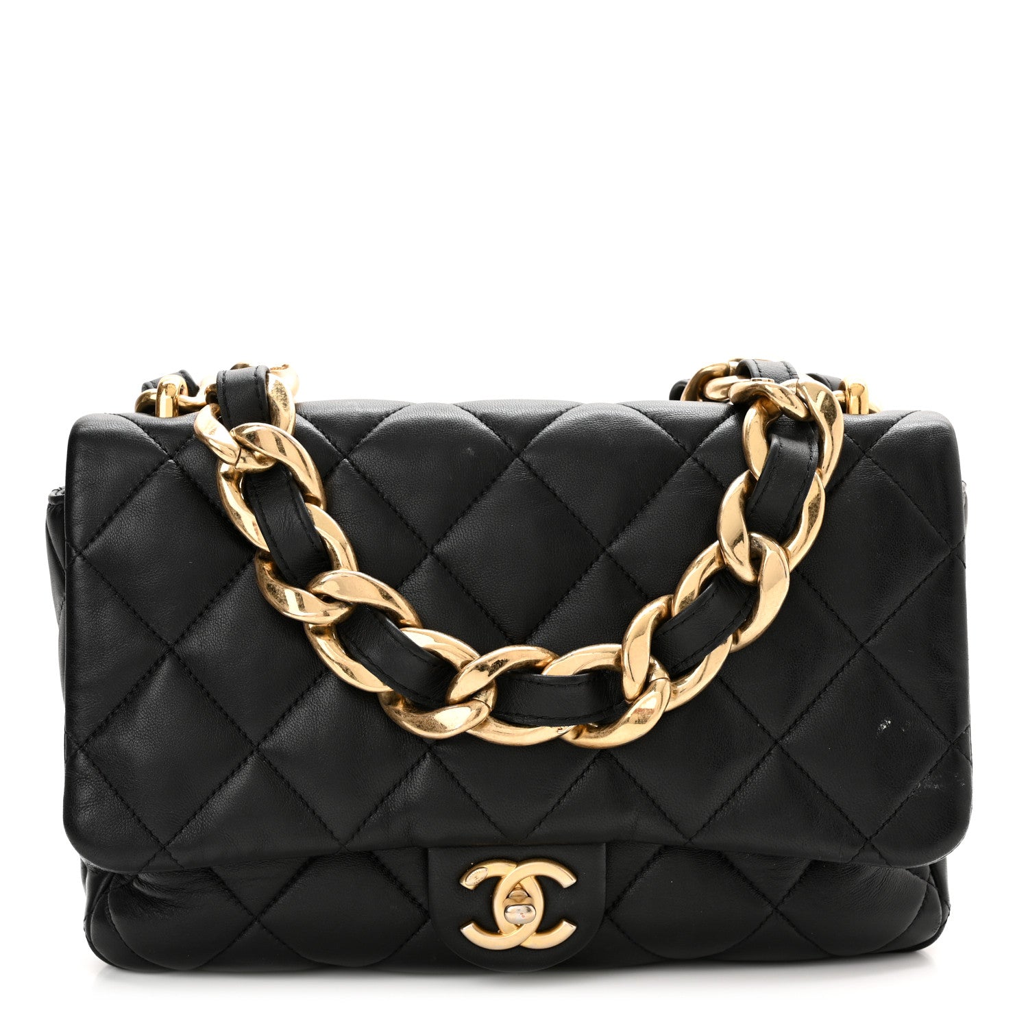 Chanel Lambskin Quilted Large CC Funky Town Flap Black 1 of 14