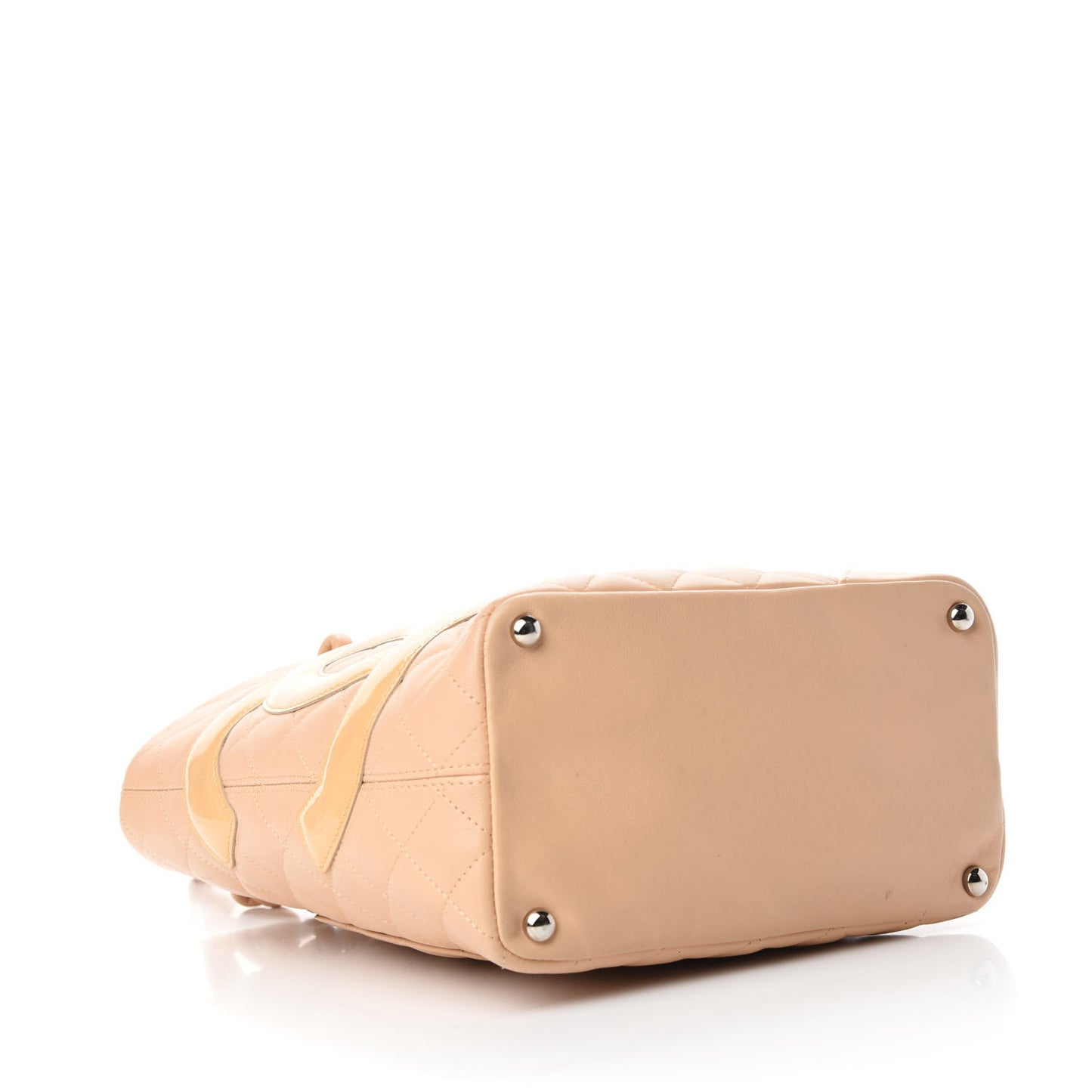 Calfskin Quilted Medium Cambon Tote Beige