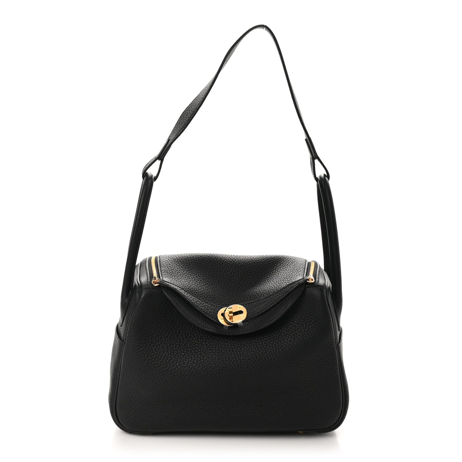 Hermes Taurillon Clemence Lindy 26 Black 1 of 11