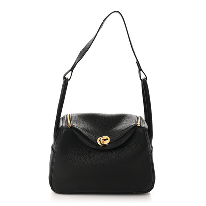 Hermes Taurillon Clemence Lindy 26 Black 1 of 11
