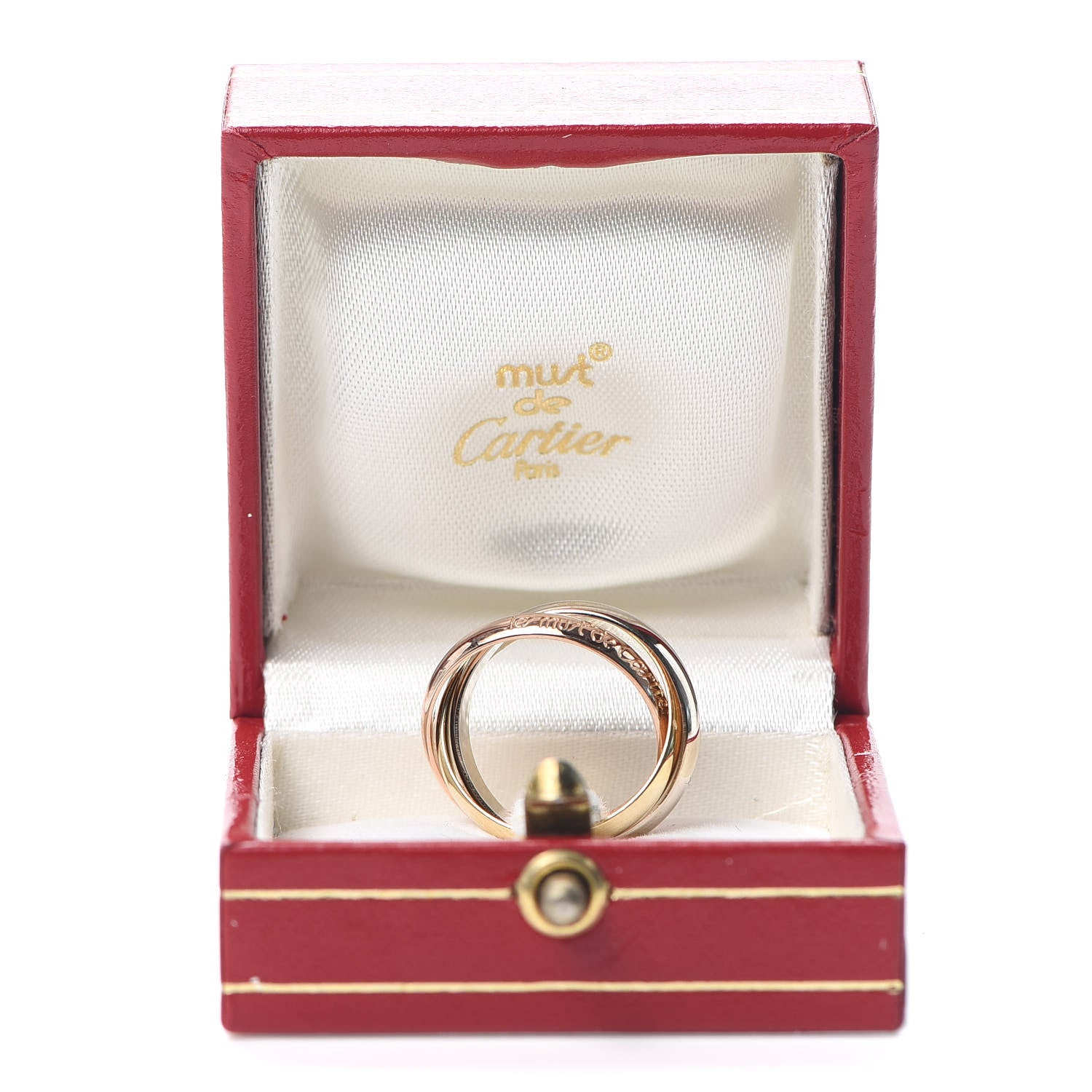 Cartier 18K Pink Yellow White Gold Classic Les Must De Trinity Ring 51 5.75 6 of 6