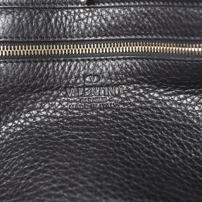 Valentino Garavani Pebbled Calfskin Medium Rockstud Tote Black 5 of 9