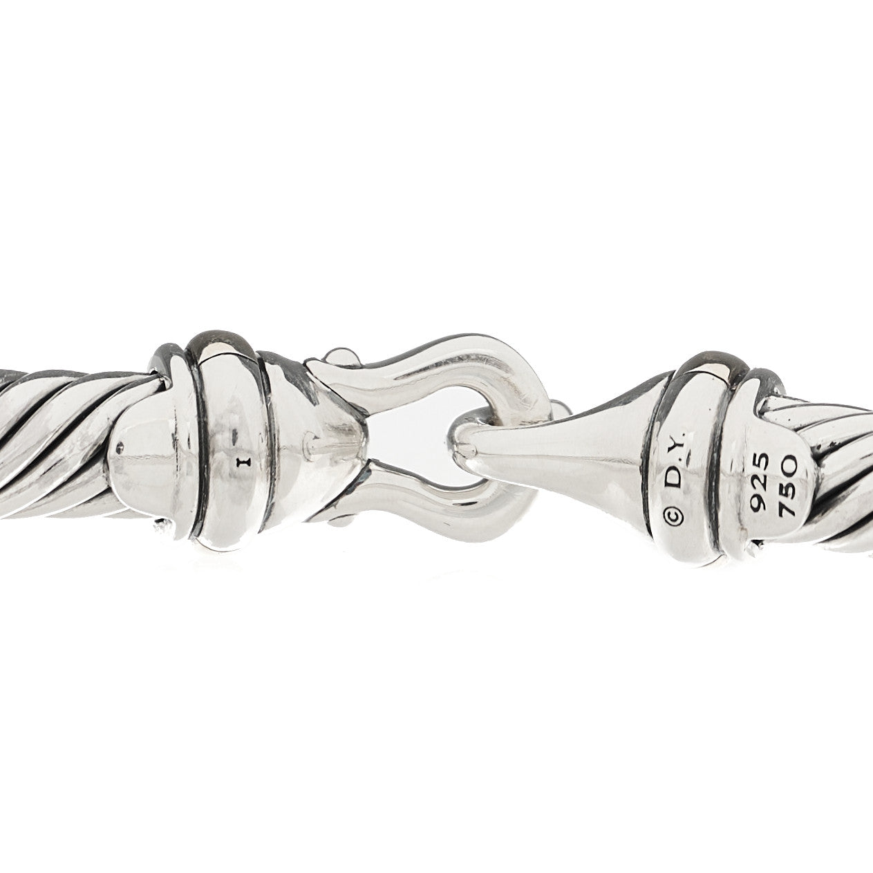 Sterling Silver 18K Yellow Gold 5mm Cable Classic Buckle Bracelet