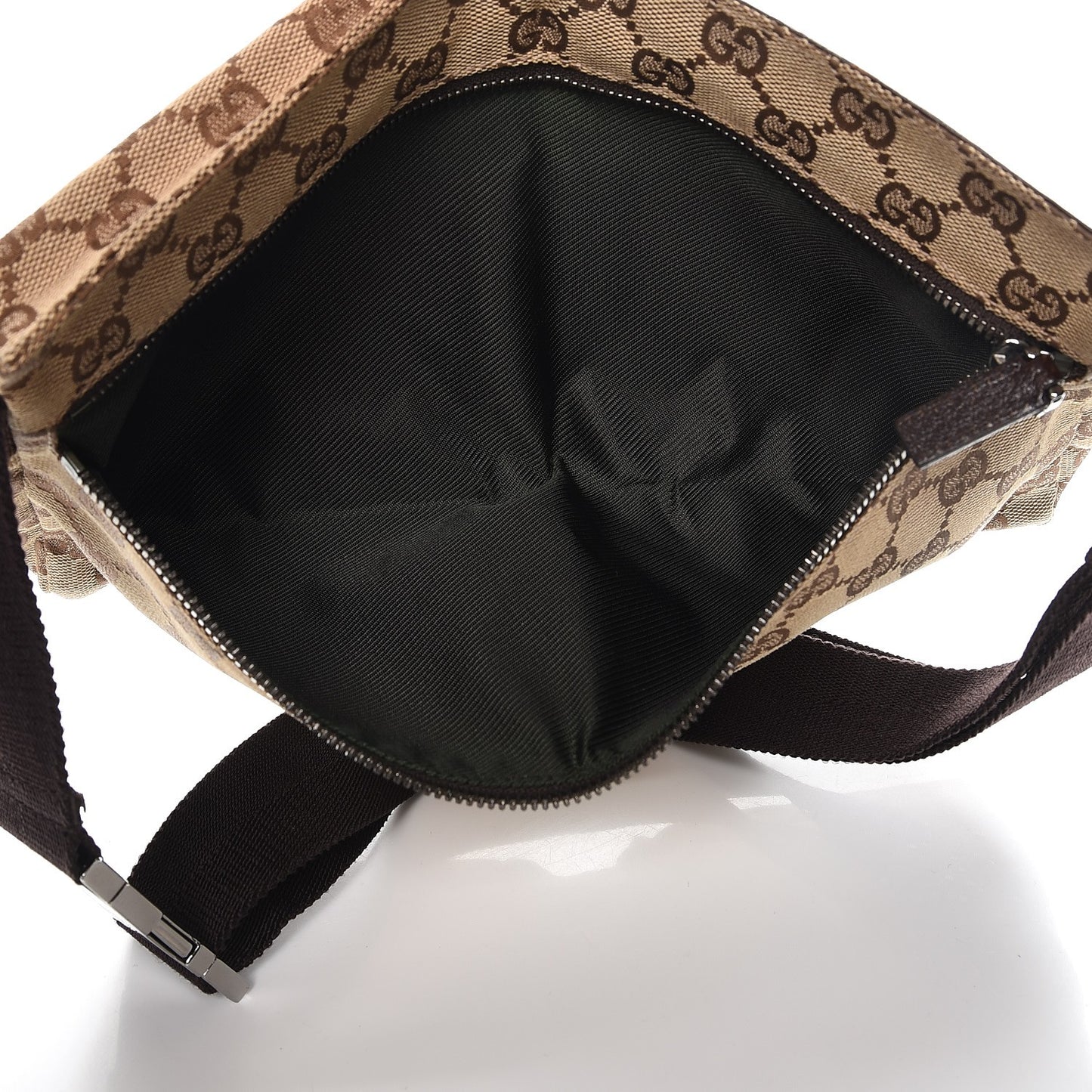 GG Monogram Double Pocket Belt Bag Dark Brown