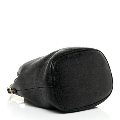 Prada Vitello Daino Drawstring Bucket Black 4 of 10