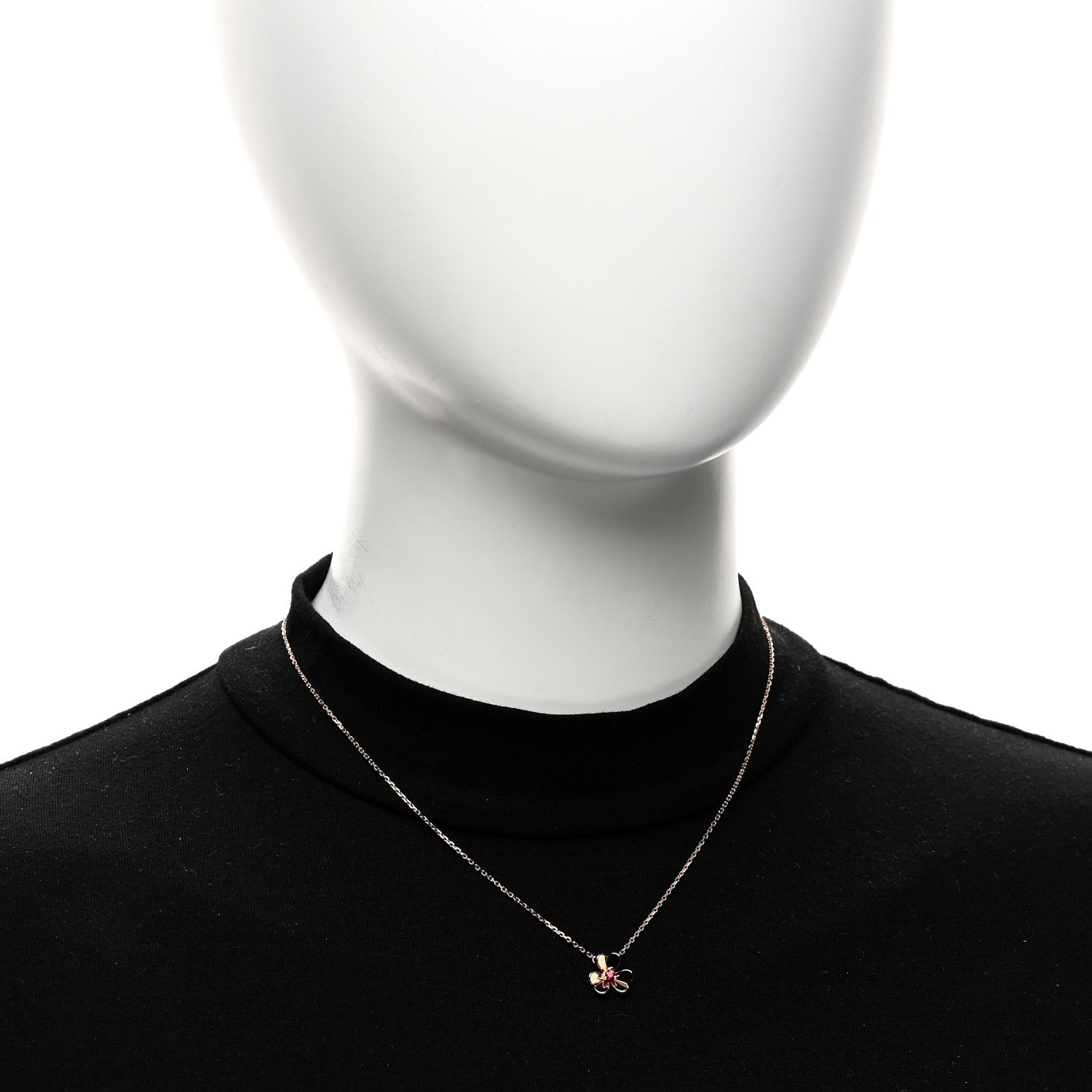 Van Cleef & Arpels 18K Rose Gold Ruby Mini Frivole Pendant Necklace 2 of 6