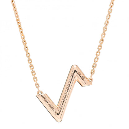 Louis Vuitton 18K Pink Gold LV Volt Upside Down Pendant Necklace 5 of 7