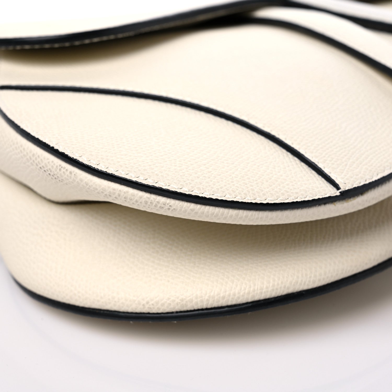Christian Dior Grained Calfskin Saddle Bag White 8 of 13