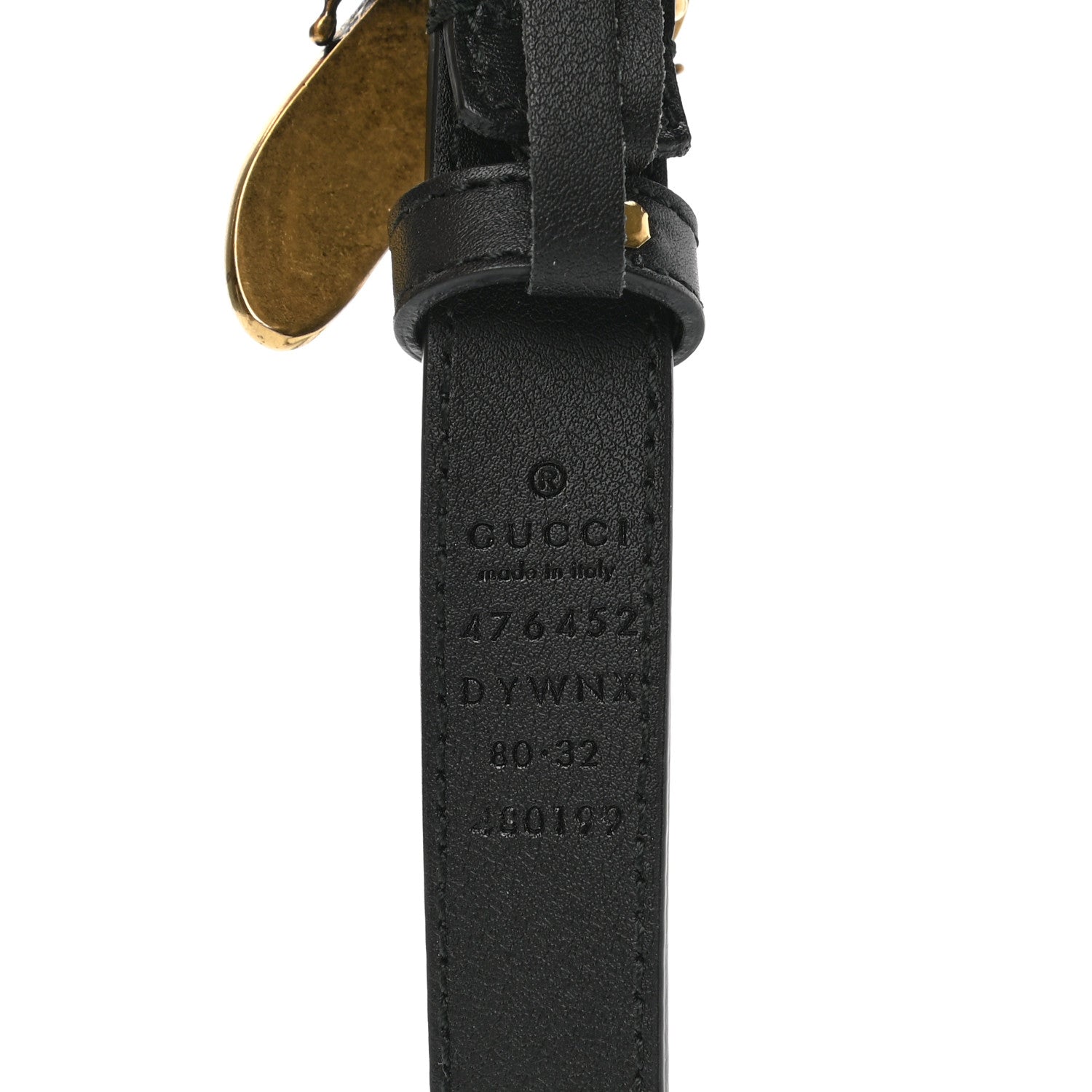 Gucci Calfskin Queen Margaret Bee Belt 80 32 Black 3 of 5