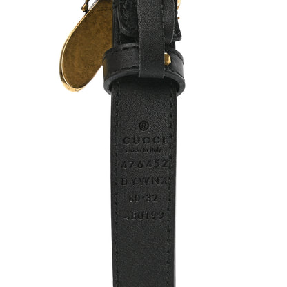 Gucci Calfskin Queen Margaret Bee Belt 80 32 Black 3 of 5