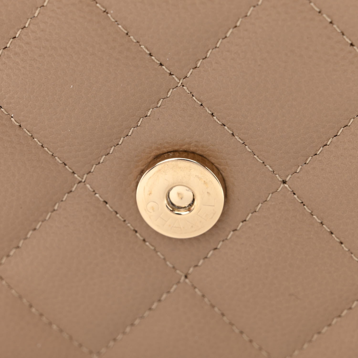 Chanel Caviar Quilted Wallet on Chain WOC Dark Beige 14 of 14
