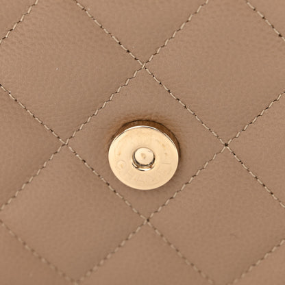 Chanel Caviar Quilted Wallet on Chain WOC Dark Beige 14 of 14