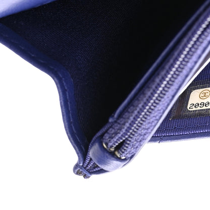 Chanel Lambskin Quilted Wallet On Chain WOC Blue 8 of 16