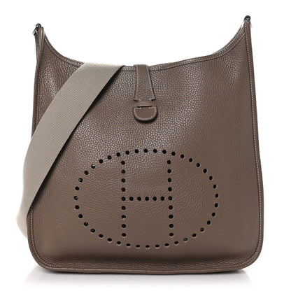 Hermes Taurillon Clemence Evelyne GM Etoupe 1 of 8