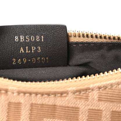 Fendi Fabric Jacquard Vitello Grace FF 1974 Mini Fendigraphy Hobo Bag Beige 6 of 9