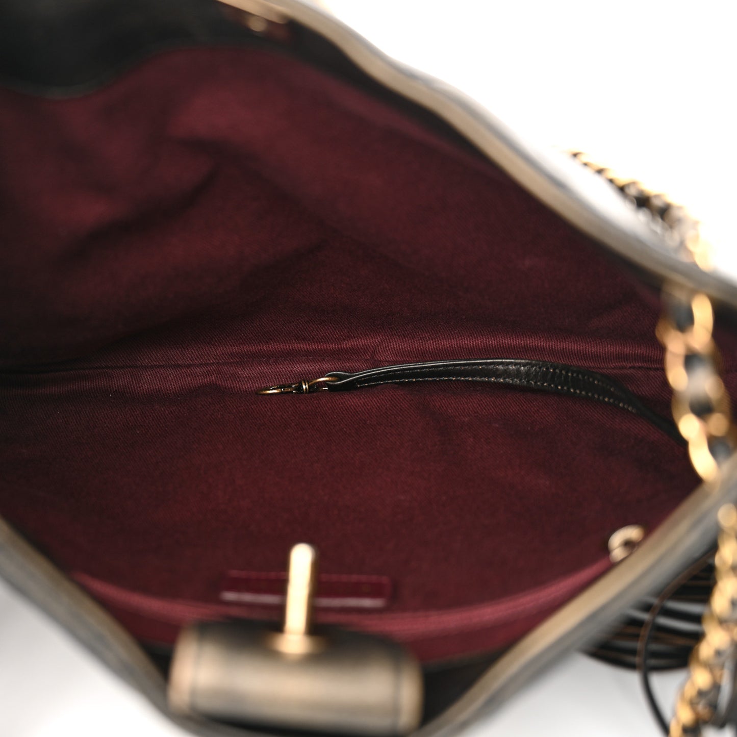 Calfskin Quilted Into The Fringe Hobo Black Gold