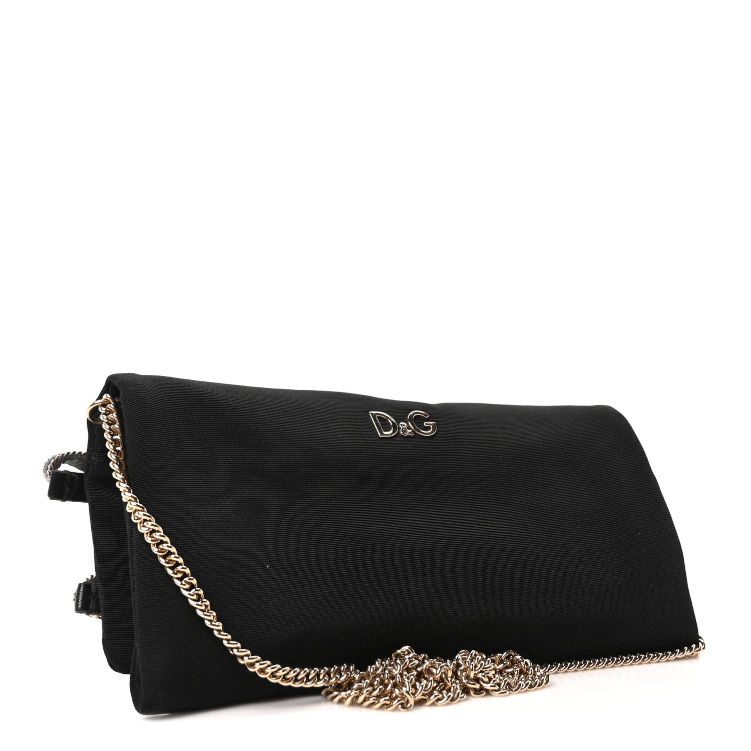 Dolce & Gabbana Satin Bow Sasha Chain Clutch Black 5 of 17