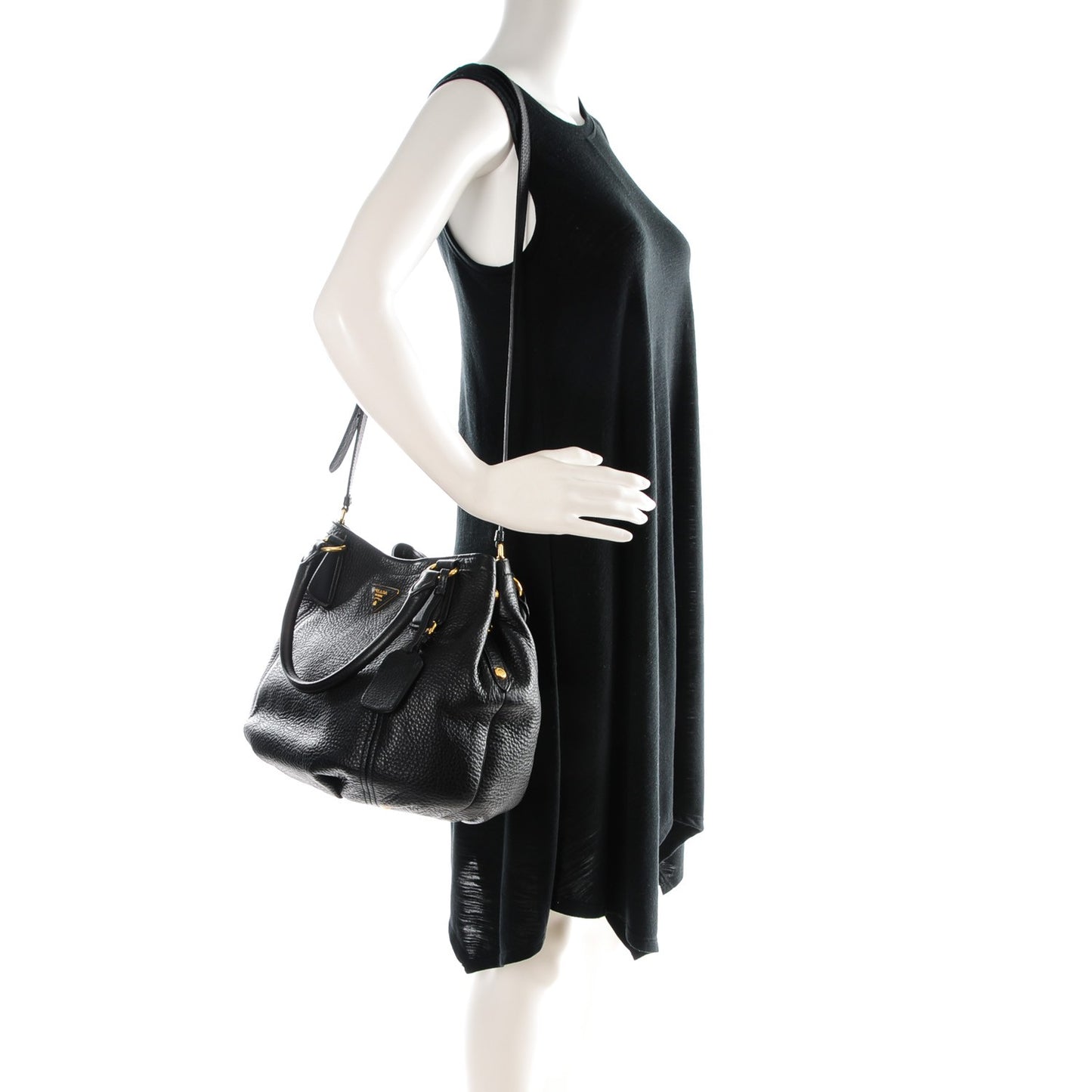 Vitello Daino Shoulder Bag Nero Black