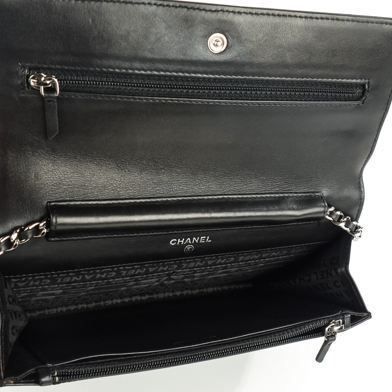 Chanel Lambskin Embossed LAX Wallet on Chain WOC Black 5 of 8
