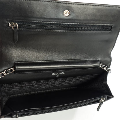 Chanel Lambskin Embossed LAX Wallet on Chain WOC Black 5 of 8