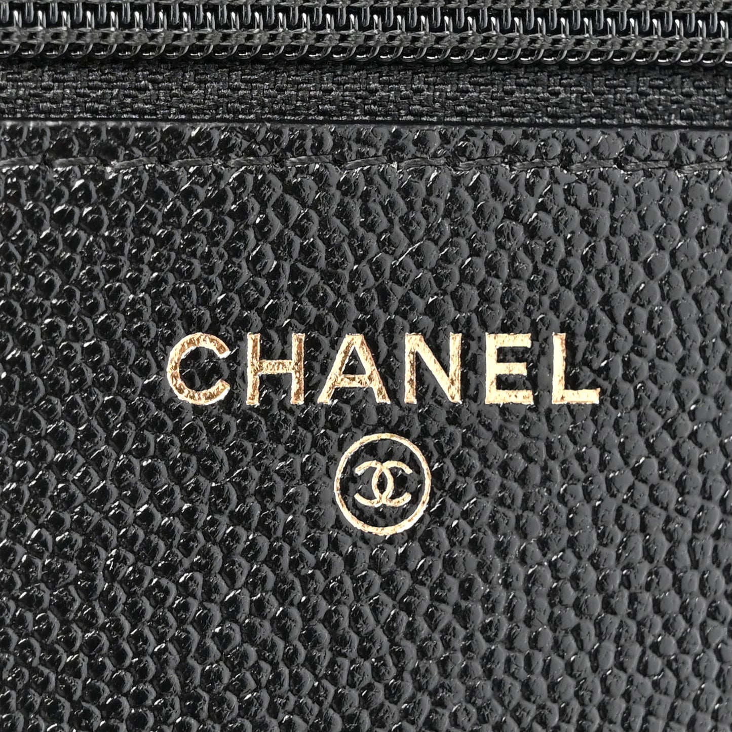 Caviar Quilted Golden Class Wallet On Chain WOC Black