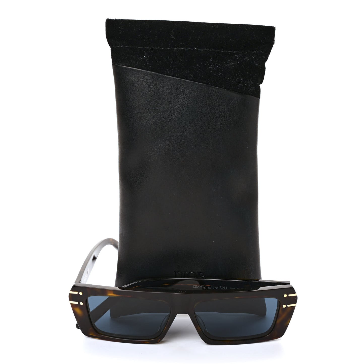 Diorsignature S2U Rectangular Sunglasses Tortoise