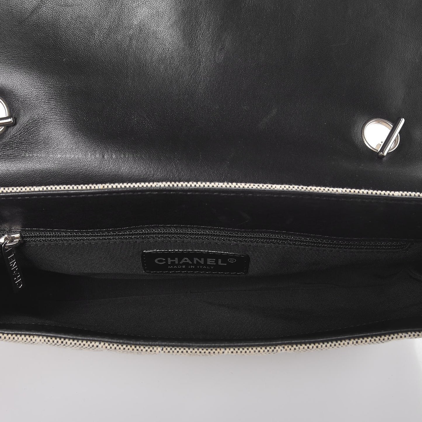 Canvas Camellia No. 5 Flap Beige Black